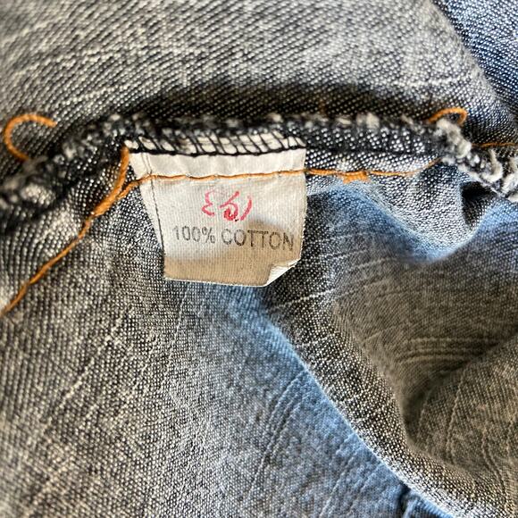 Beaded Embroidered Denim Western Shirt - Women's Size XL - Picture 4 of 6